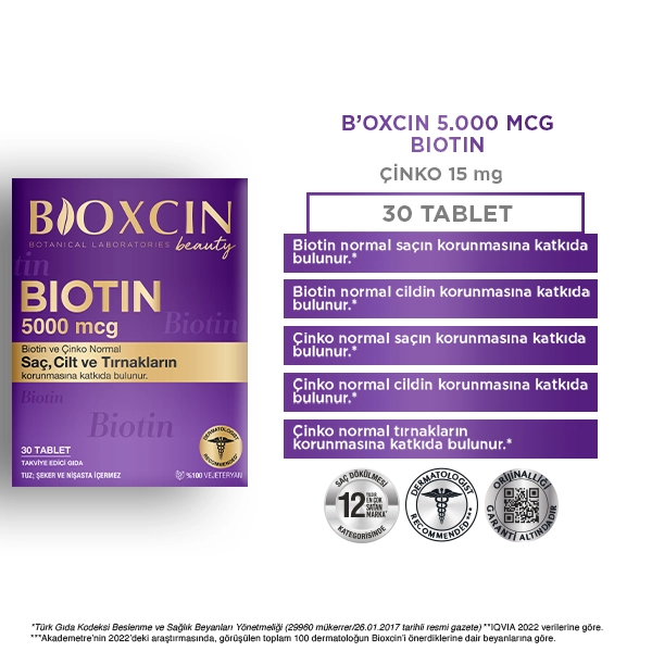 bioxcin biotin saç için biyotin tablet
