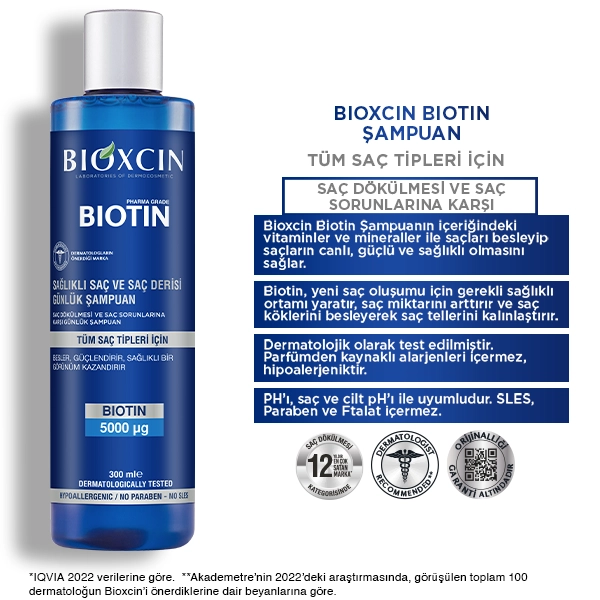bioxcin biotin günlük saç şampuanı