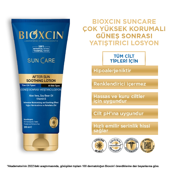 bioxcin güneş sonrası losyon içerik