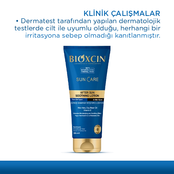 bioxcin güneş sonrası losyon klinik