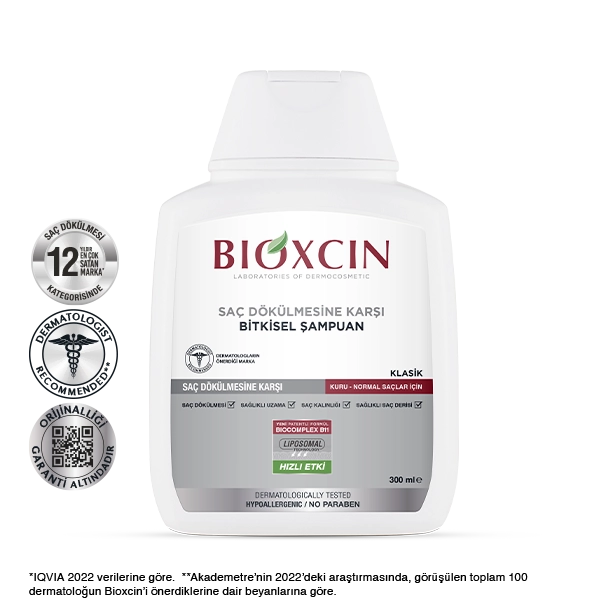 bioxcin klasik kuru normal saçlar için şampuan