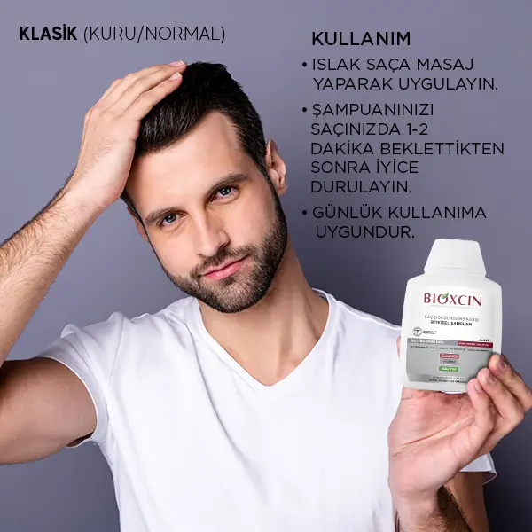 saç dökülmesi karşısında normal saçlar için günlük şampuan