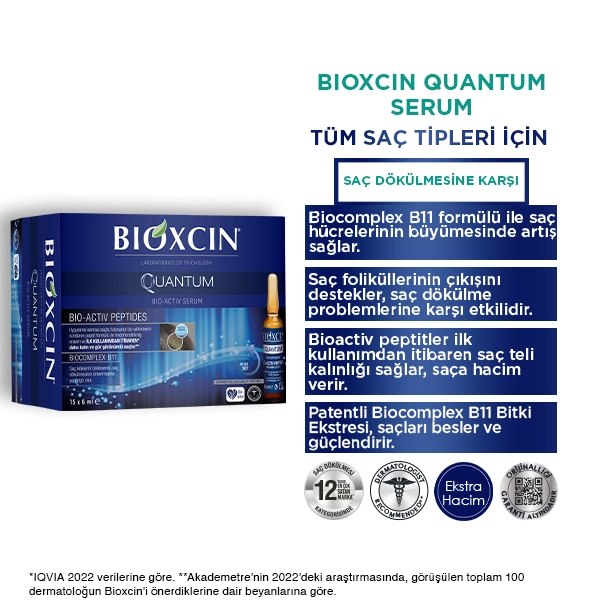 bioxcin quantum saç dökülmesi serumu