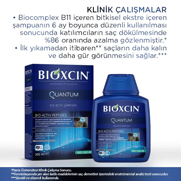 bioxcin quantum yağlı saçlar için saç dökülmesi şampuanı