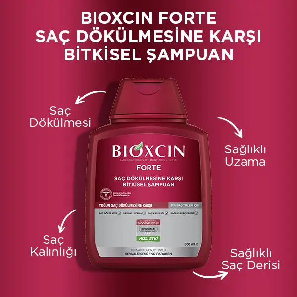 bioxcin forte yoğun saç dökülmesine karşı bitkisel şampuan