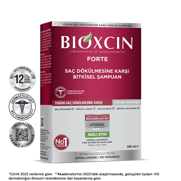 bioxcin forte yoğun saç dökülmesine karşı bitkisel şampuan