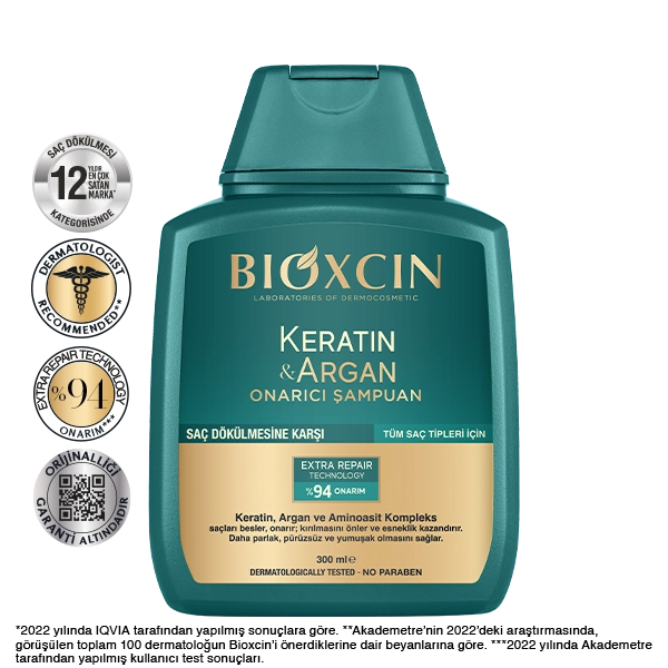 keratin argan onarıcı şampuan