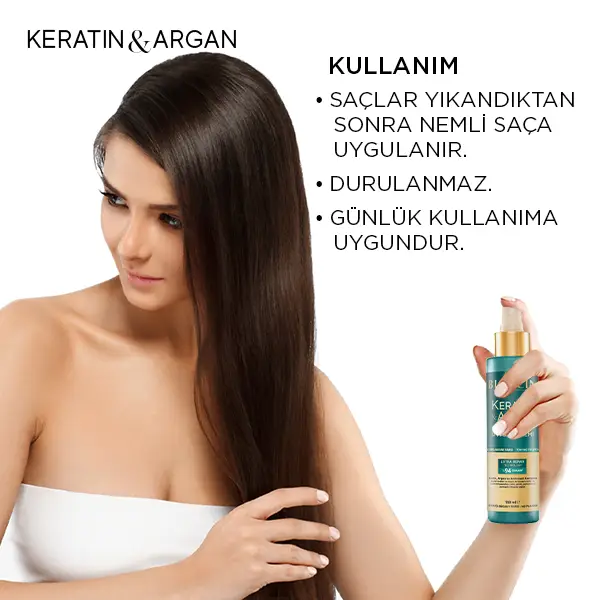keratin argan sıvı saç kremi