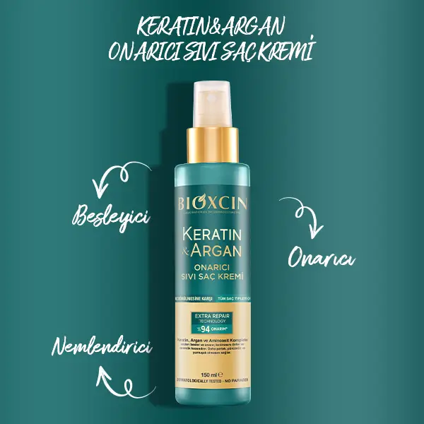 keratin argan sıvı saç kremi
