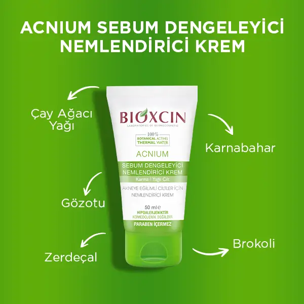 bioxcin acnium sebum dengeleyici nemlendirici krem