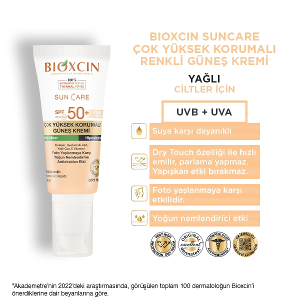 yağlı ciltler için renkli güneş kremi