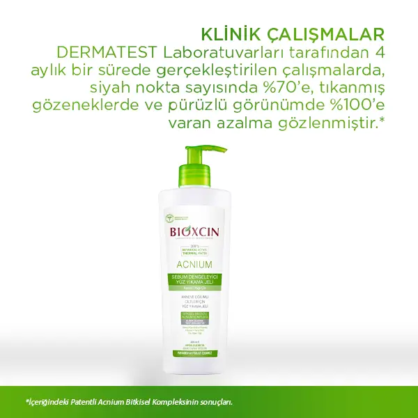 bioxcin acnium sebum dengeleyici yüz yıkama jeli