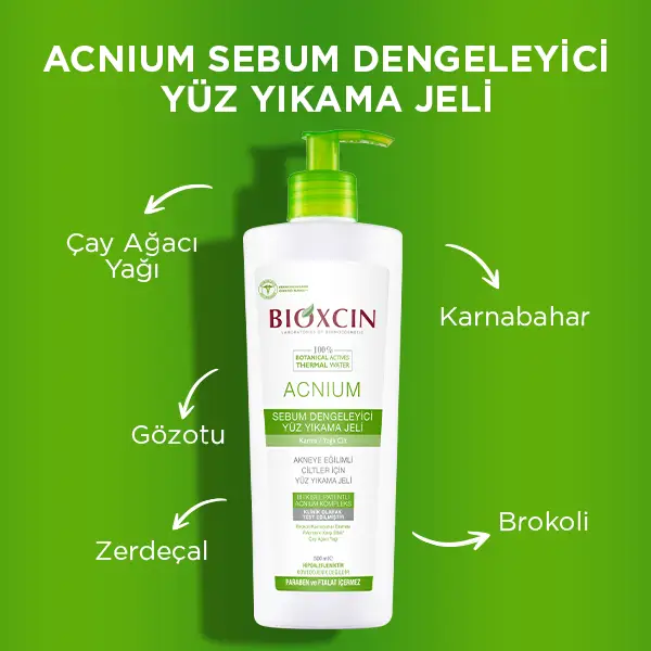 bioxcin acnium sebum dengeleyici yüz yıkama jeli